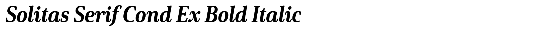 Solitas Serif Cond Ex Bold Italic image